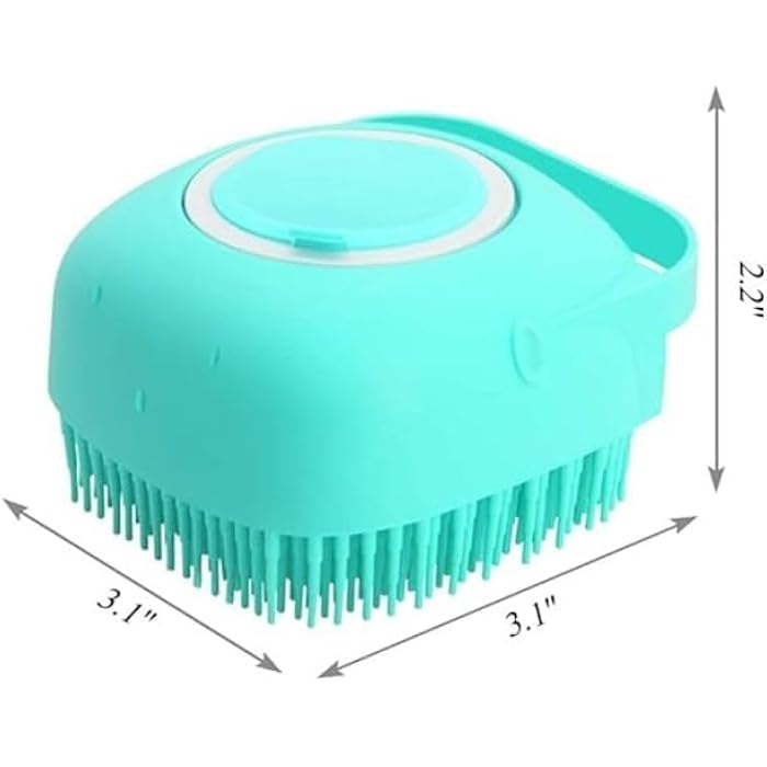 Silicone Bath Brush, Silicone Bath Loofah with Reservoir, Massage Brush and Exfoliating Bath and Shower Silicone with Soap Dispenser (Pink) - Image 3